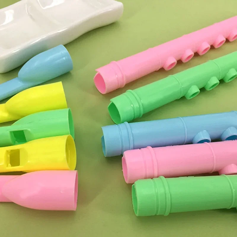 1PC Colorful Plastic Flute Musical Instrument 6-hole Mini Clarinet Baby Music Educational Toys for Children Christmas Funny Gift