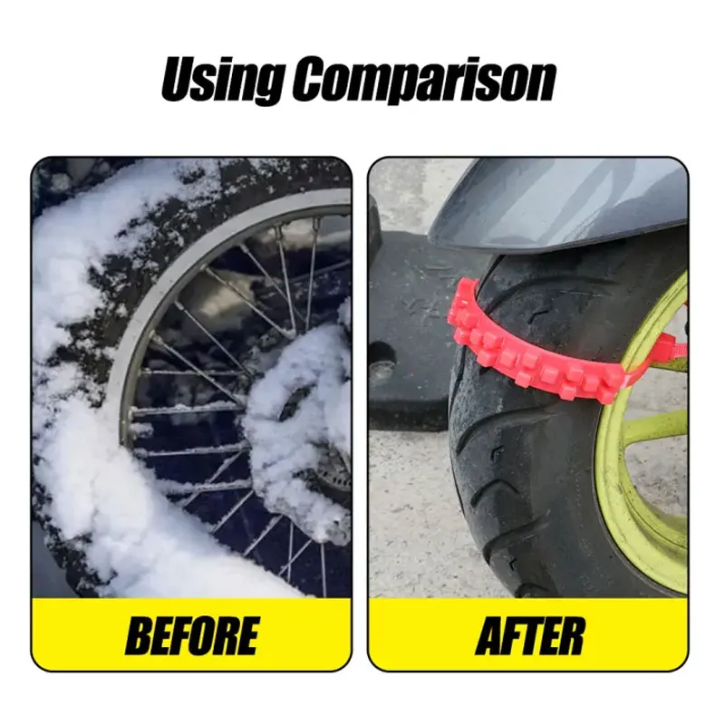 Car Anti-slip Tie Emergency Safety Belt Snow Chains for Winter Tyres Reusable Ties Motorcycle Car Bike Wheel Tire Chain