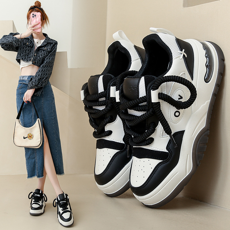 2025 Sneakers College Style Women Shoes Vulcanize Light Casual Designer Comfortable Lace-up Breathable