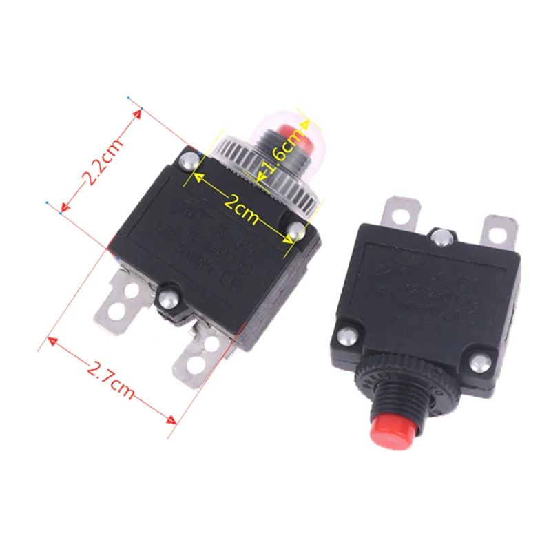 5A 6A 8A 10A 15A 20A Thermal Switch Circuit Breaker Overload Protector Fuse