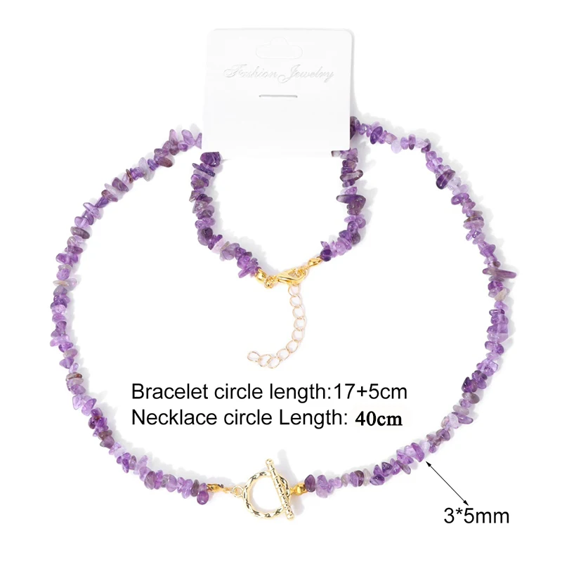 Bohemia Gravel Crystal Necklaces Bracelet Set Green Aventurine Gem Natural Semi-precious Stone Choker Jewelry For Women Men