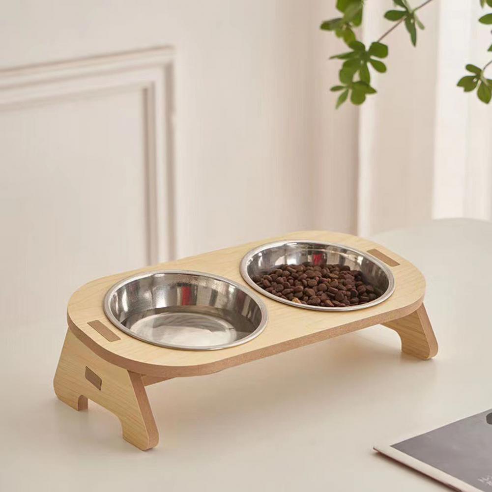 Pet Feeder Single/Double Cat Food Bowl With Anti-Knockover Design Dog Water Feeding Container For Small Animal