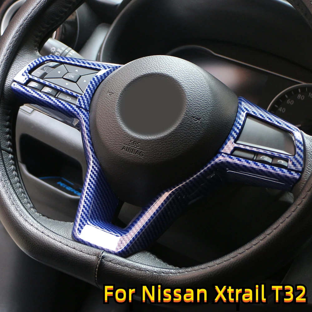 Steering Wheel Panel Knob Cover Sticker for Nissan Xtrail T32 17-21 Rogue Note Qashqai J11 Versa Juke Micra Kicks Leaf Sentra