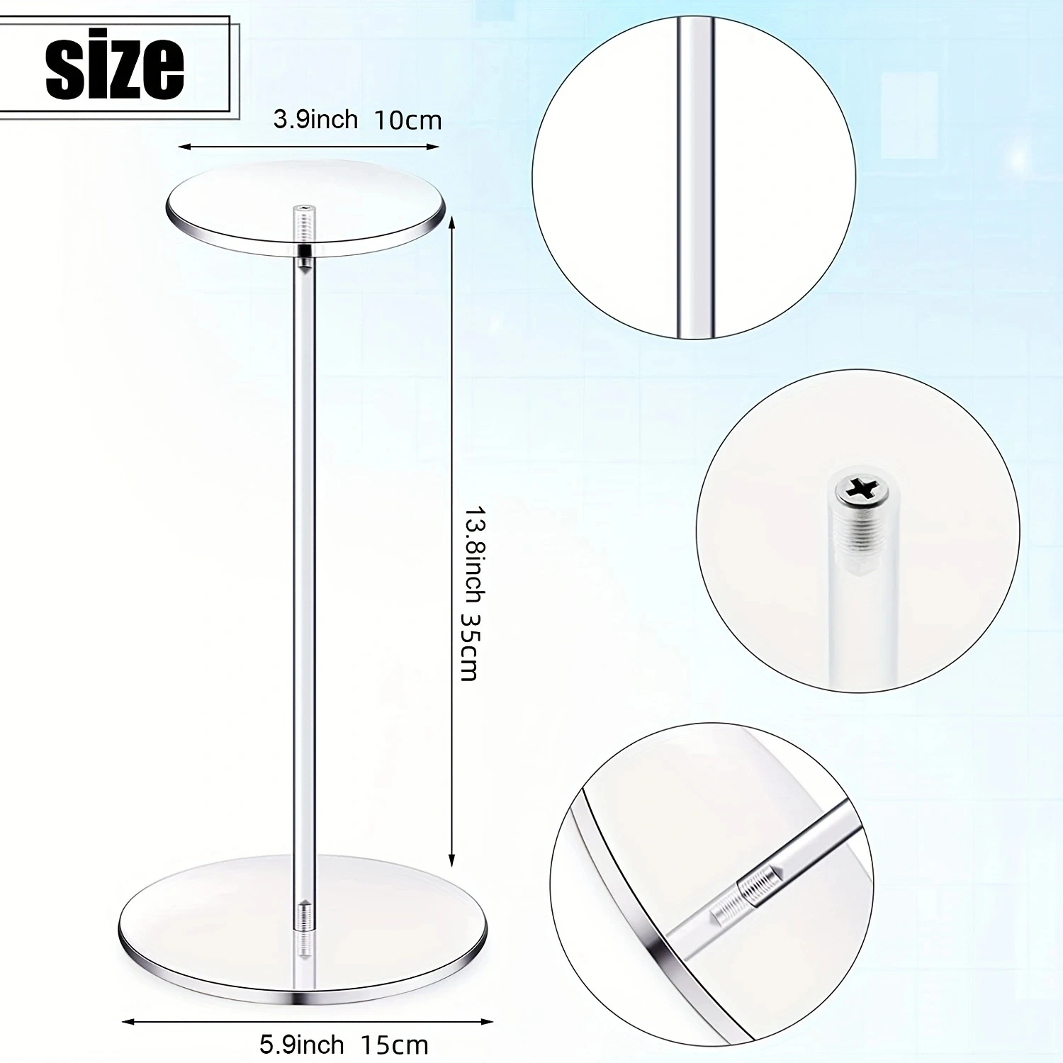 Acrylic Hat Stand Wig Display Rack Clear Hat Stand Baseball Hat Rack Multifunctional Anti-Slip Decorative Hat Display Stand
