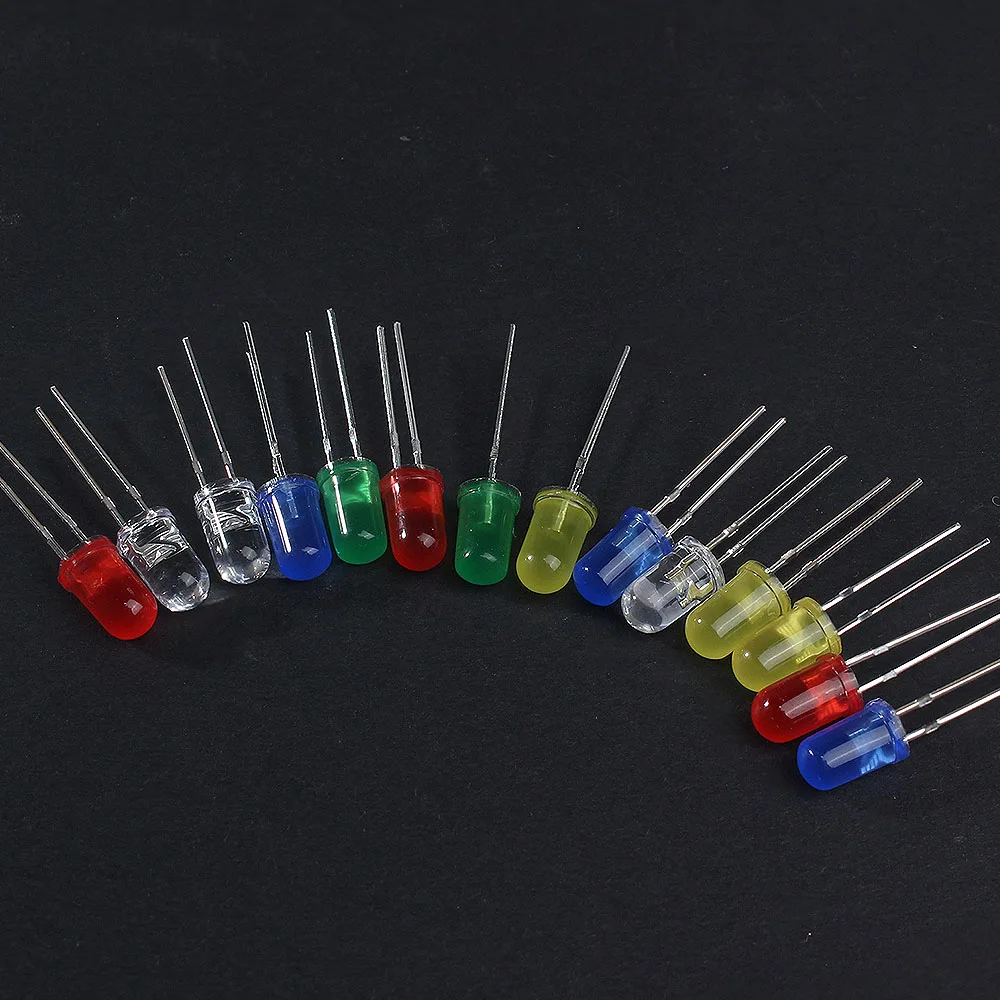50-100PCS F5 LED Diode 5MM Super Bright Light Emitting Diodes Kit Blue Green Red Yellow White