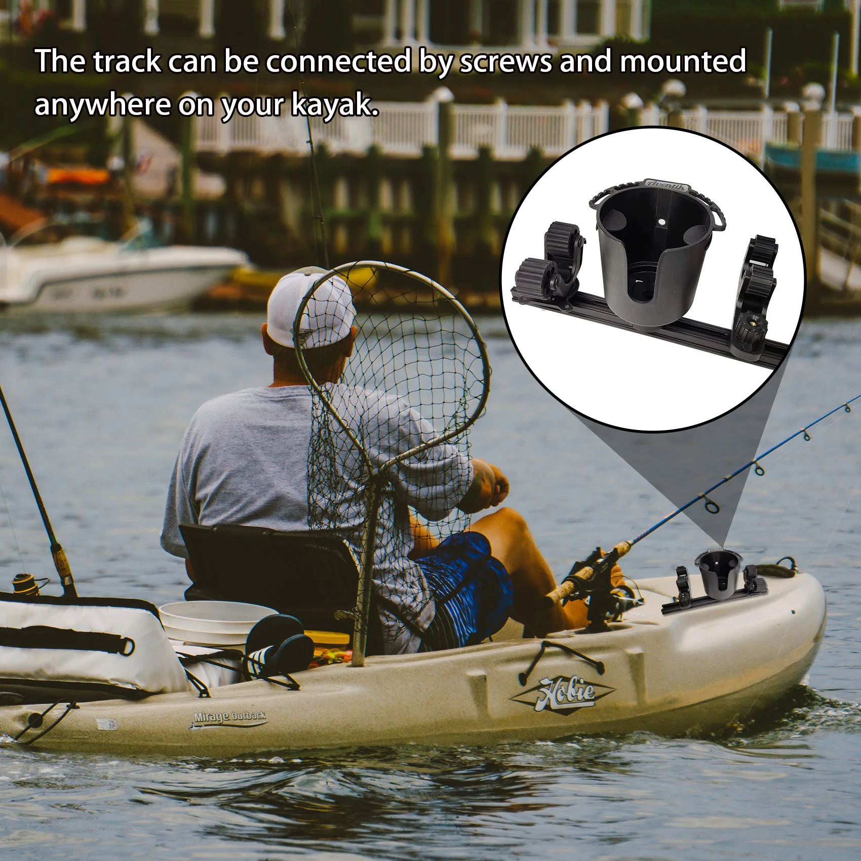 Aventik 4" 8" 12"and 16" Light Medium Duty Polymer Kayak Mount Track Compatible with 1/2" Wide Kayak Track Screw