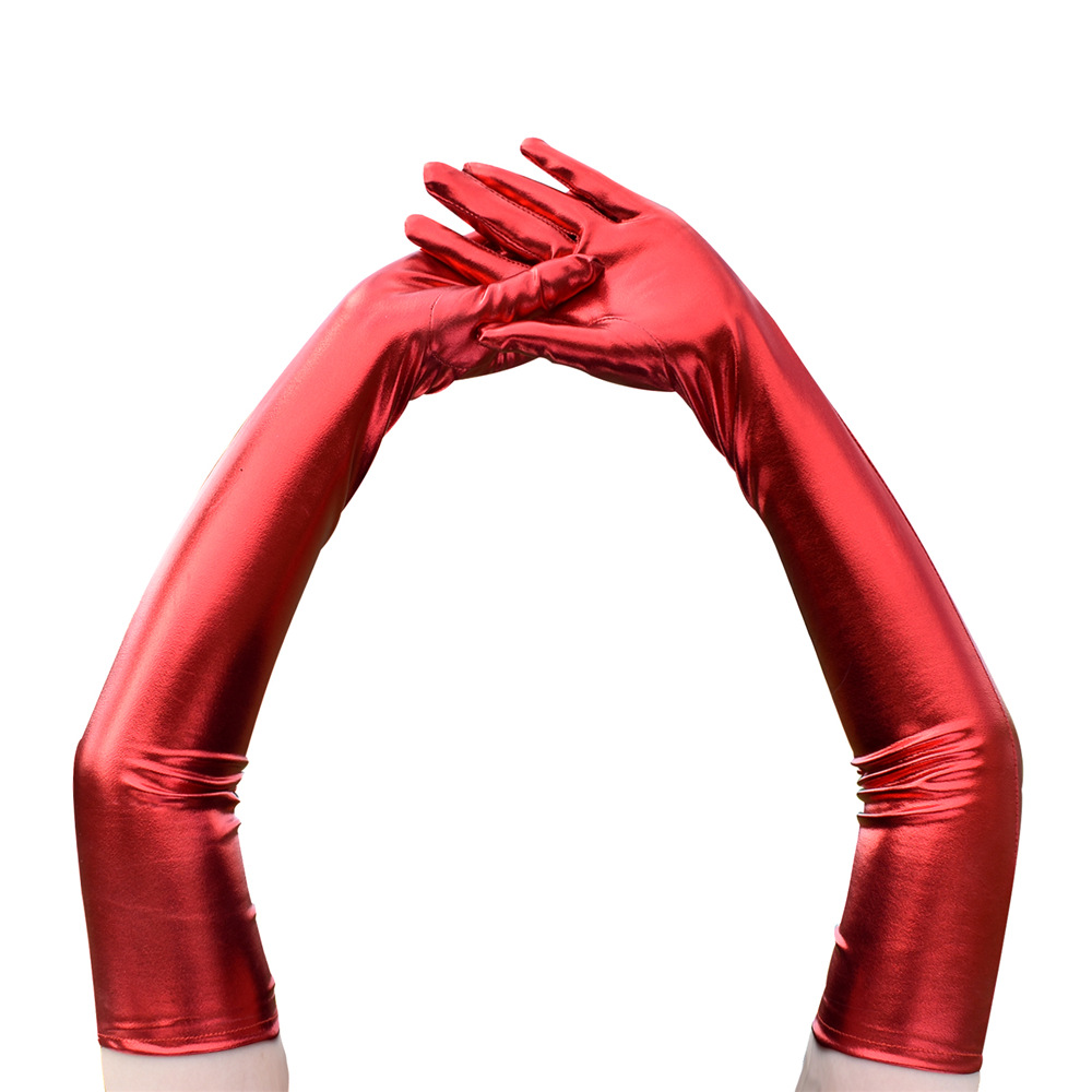 Sexy patent leather long gloves nightclub girl gloves pole dance sexy performance costume accessories gloves