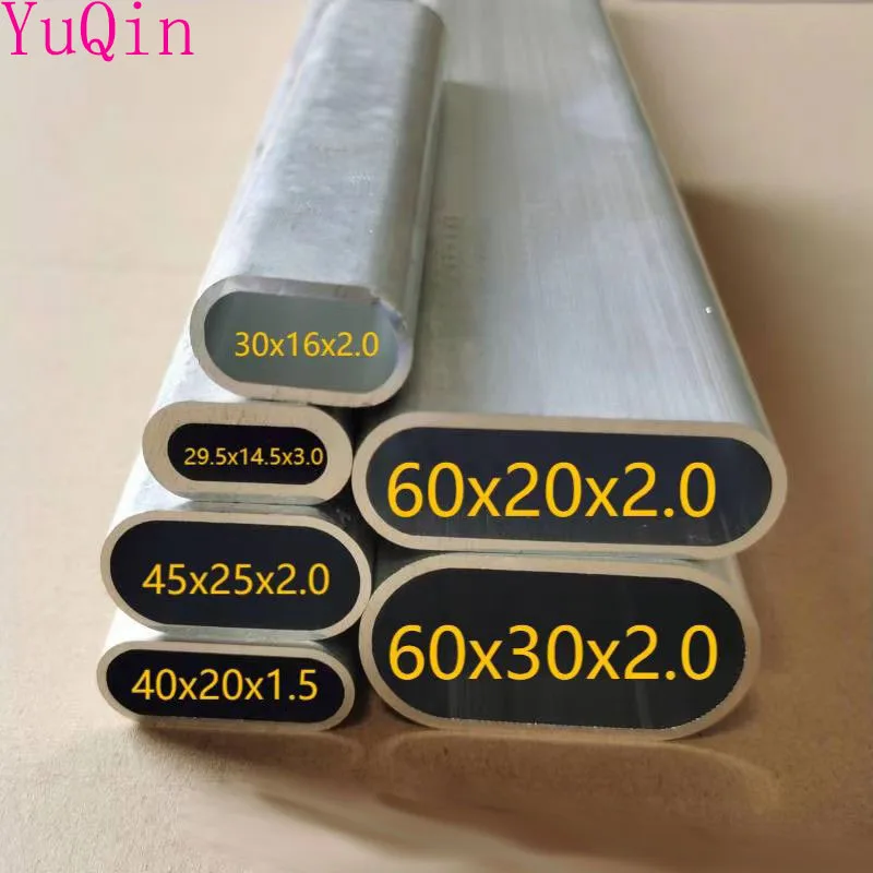 Oval Pipe Aluminum All-Size Aluminum Alloy ddmysmile Hollow Flat Elliptical Tube Frame DIY Material Smile