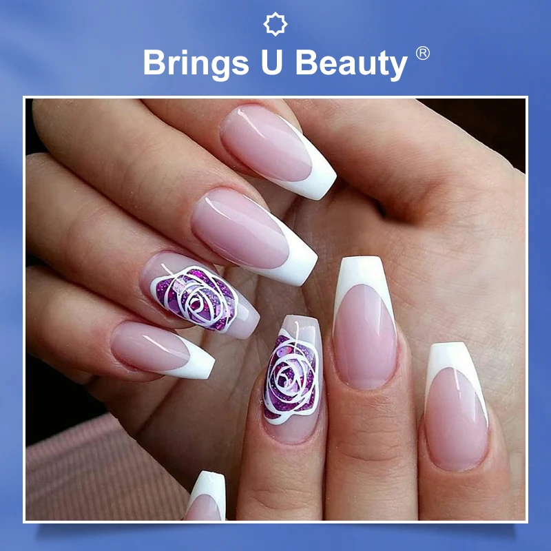 Professional 1-8 Sizes W/Concave/Heart Shaped French Manicure Cutter Nail Art Tool French Pink White Tips Trimmer Guide