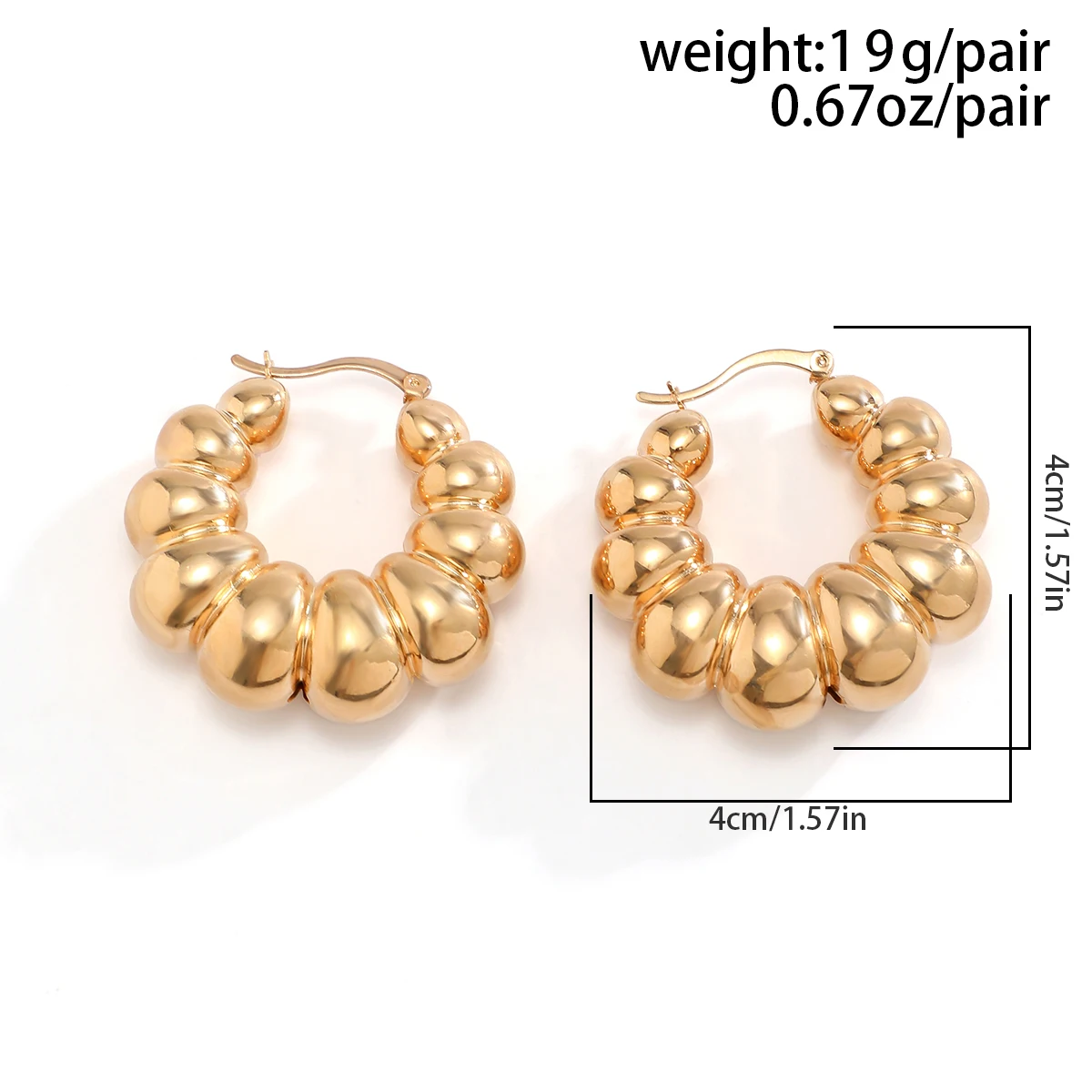 High Quality Vintage Punk Geometric Circle Hoop Earrings for Women Trendy Goth Exquisite C Shape Piercing Earring Y2K Jewelry