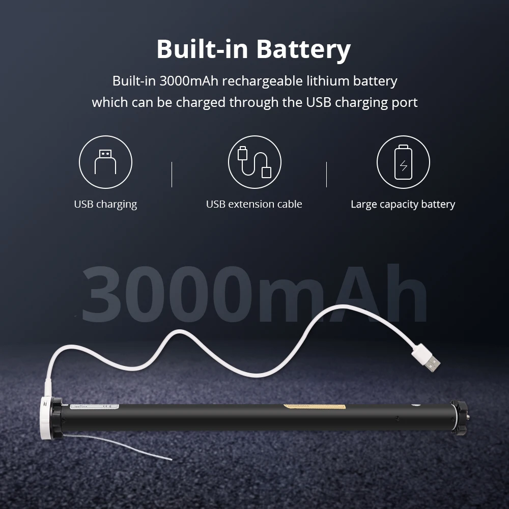 RF Roller Shade Rechargeable Electric Motor for 37mm Tube with WiFi Dongle Solar Panel Alexa Google Home Voice Control