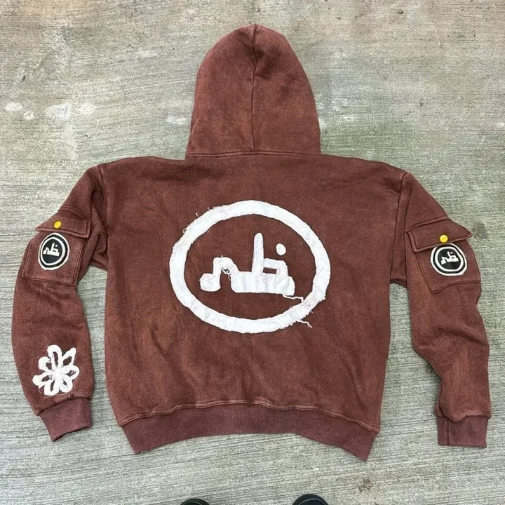 Y2K Zipper Mens Hoodie Harajuku Hip Hop Fashion Patch Embroidery Super Large Hoodie Loose Casual Hoodie Jacket Street Clothing 241030
