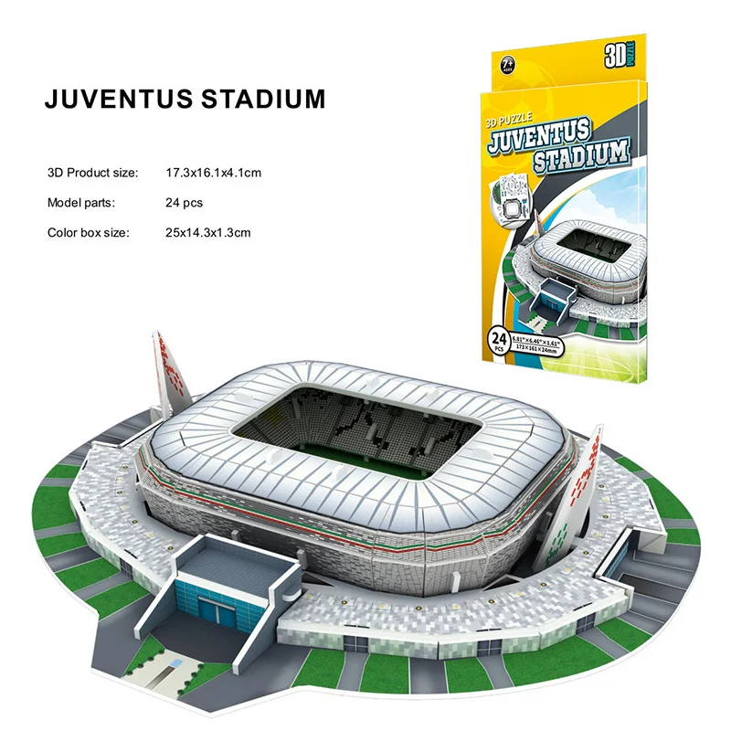 Palm Size DIY 3D Football Field Puzzle Mini Soccer Stadium Building Model Assembly Handmade Toys Desktop Decorations