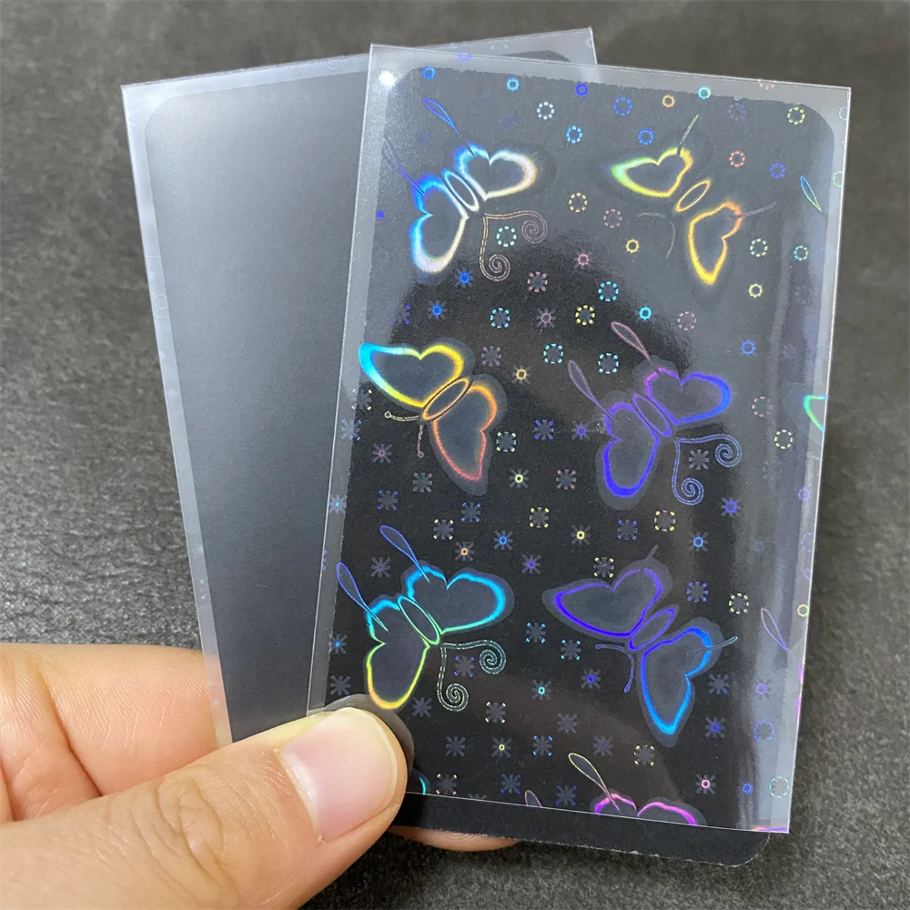 50/100PCS 58*89mm Laser Butterfly Shaped Foil Card Sleeves Transparent Tarot Game Storage Bag For Board Protector Cover