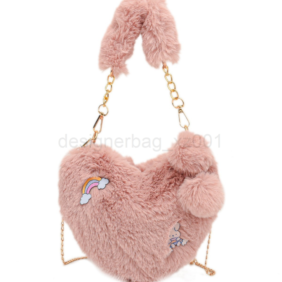 Classic Designer Bag Fashion 10a Top Woman Handbagevening Bags Autumn and Winter Small New Trendy Fashionable Love Hair Red Western Plush Single Shoul
