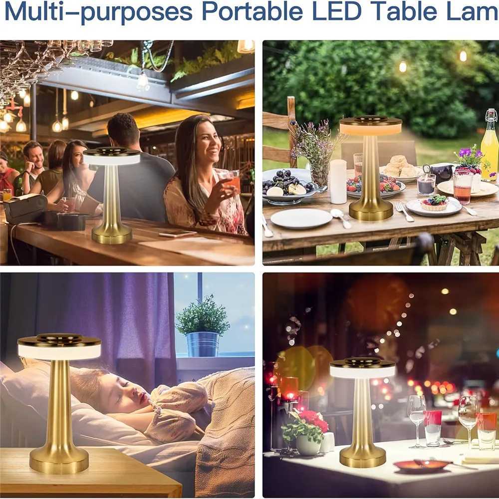 Retro Bar Table Lamp Led Rechargeable Desk Light Room Decor Lampe Camping Luces Bedroom Coffee Decoration Chambre Night LightsLX241102