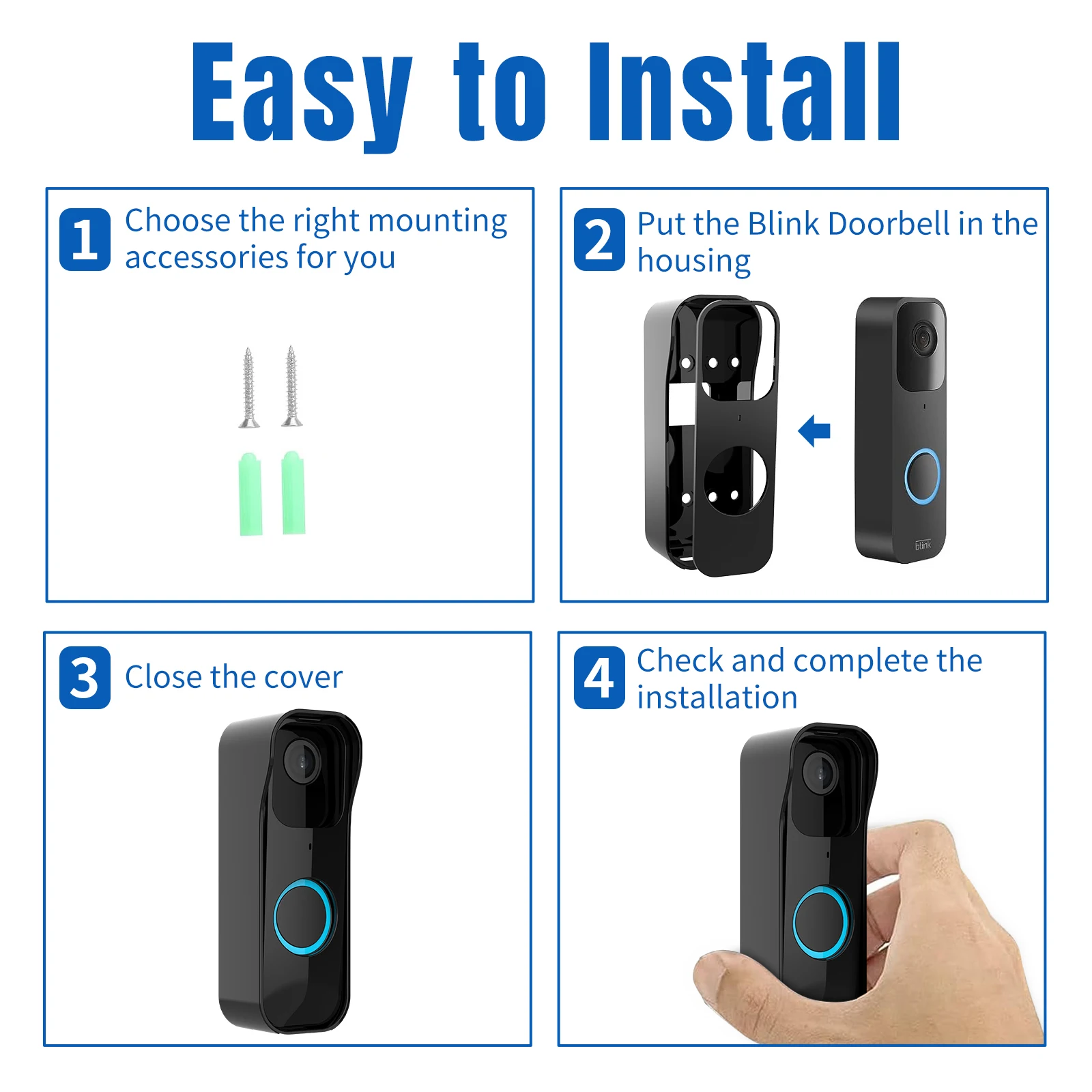 Doorbell Protective Case Suitable For Blink Video Doorbell Waterproof Wall Mount Protective Shell For Blink Video Doorbell