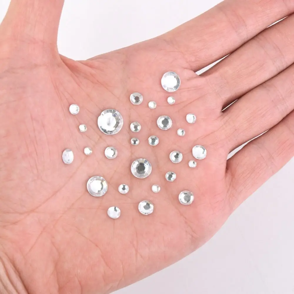 3-12mm Rhinestones Pearl Tattoo Stickers 3D Face Jewelry Crystal Diamond DIY Eyes Face Makeup Art Party Decoration