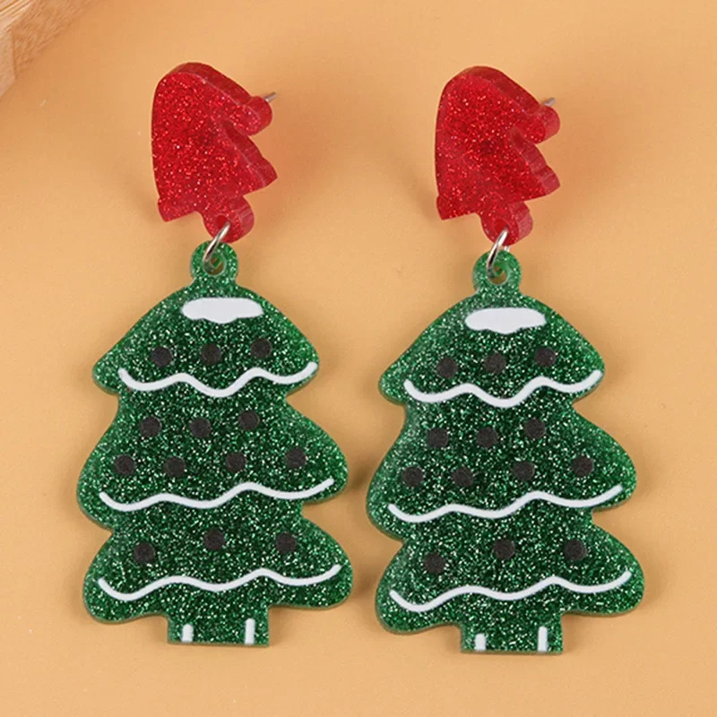 Christmas Tree Sweater Bell Santa Claus Red House Pendant Earrings Womens Christmas Series Christmas Gifts Jewelry 241031