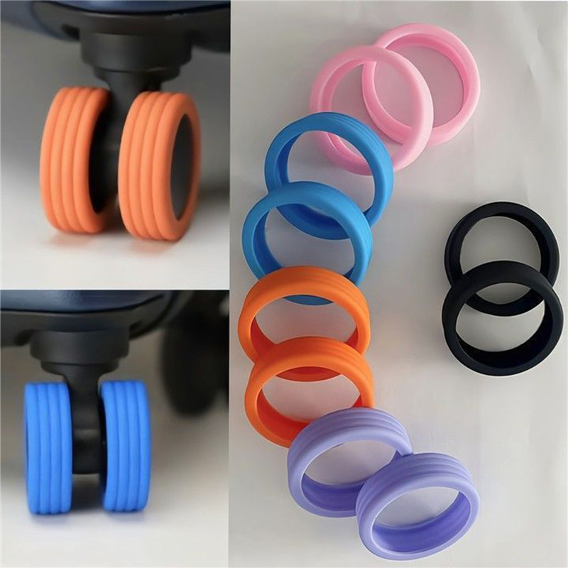 Wheel 4-16Pcs Lage Rolling Protecter Silicone Travel Suitcase Trolley Caster Shoes Reduce Noise Silence Cover Bag Accessories smile