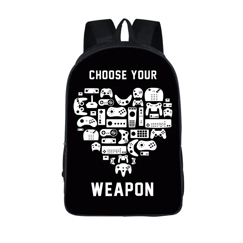 Funny Gamepad Print Backpack Teenage Children Boys Girls Video Game Fan Student Schoolbags Outdoor Travel Laptop Sports Rucksack