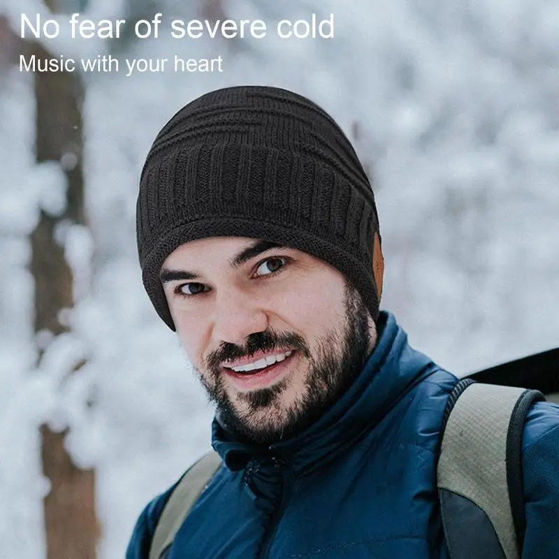 Beanie Headphones Washable Winter Warm Blue Tooth Beanies Handsfree Outdoor Sports Music Earphones Hat For Woman Men Teenagers