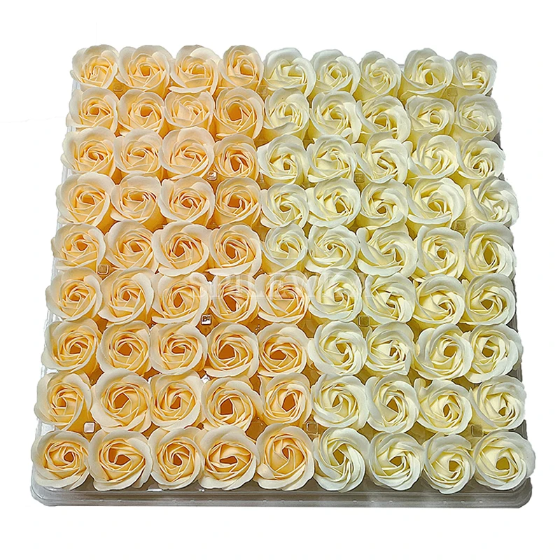 Mix Color Three-layer Without Base Rose Floral Scented Artificial Flowers Heads DIY Creative Gifts for Valentine's Day 81Per Lot