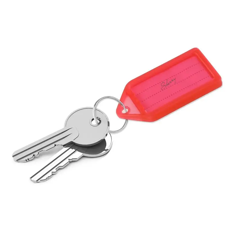 60pcs Multi-Color Fobs Plastic Tags Labels With Interior Accessories Key Rings (Random Color)