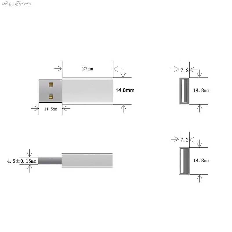 New 1PC USB Anti-hacking Blockers Data Sync Blockers USB Connectors Against Juice Jacking Adapters For Blocking Data Sync
