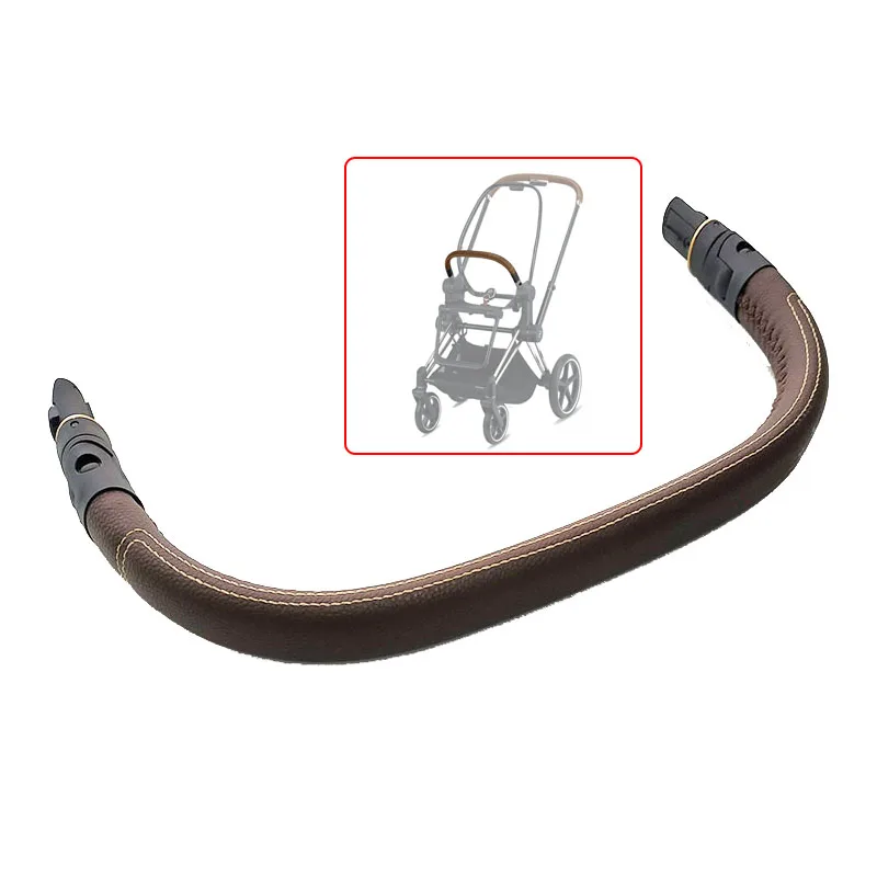 Stroller Armrest Compatible Priam 3/4 2019-2023 Prams Guardrail Buggy Bumper Bar Baby Carriage Fence With Leather Cover