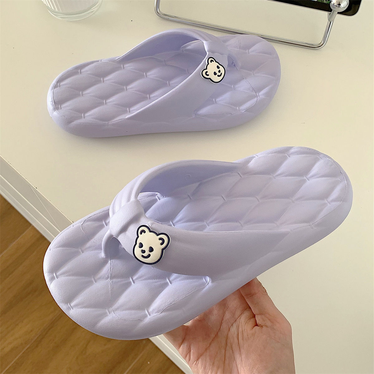 Slippers summer cute soft cute bear new fashion girl family bathroom non-slip cool flip-flops with feet cool slippers