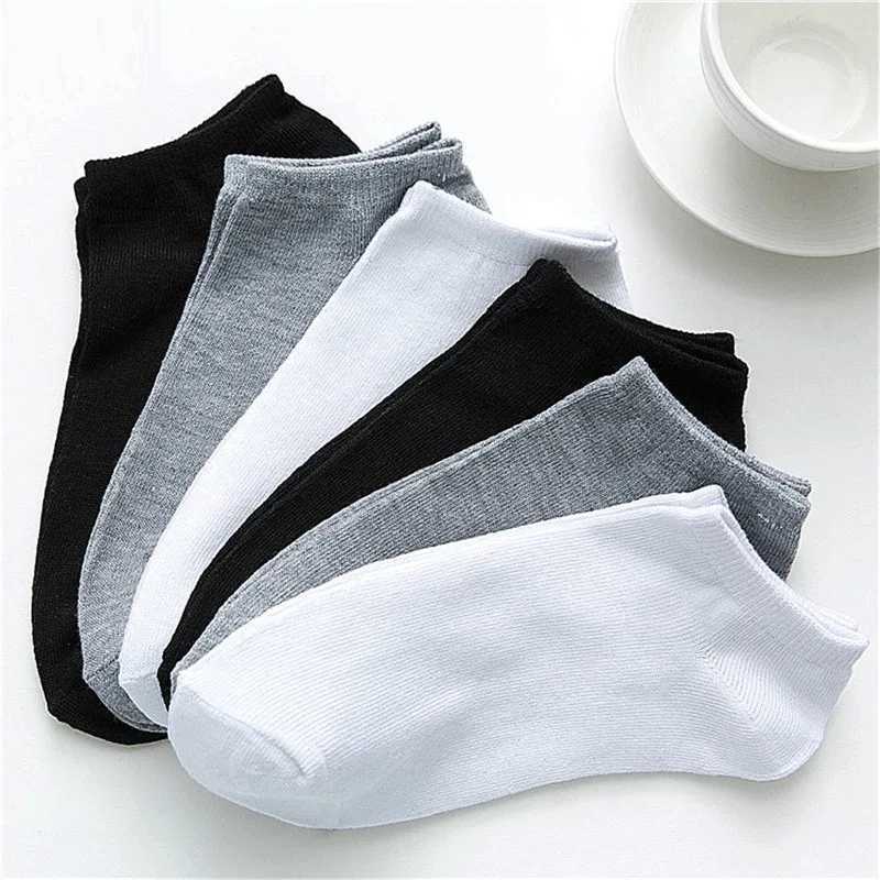 5Pcs/ Mens Spring Summer Thin Breathable Soft Polyester Cotton Black Casual Business Ankle Boat Size EU38-43 LX241102
