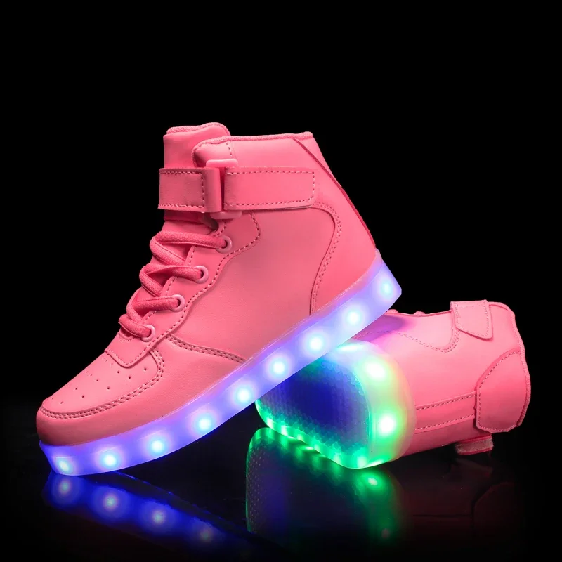 2024 New Children Glowing Sneakers Kid Luminous Sneakers for Boys Girls Led Women Colorful Sole Lighted Shoes Men Usb Charging