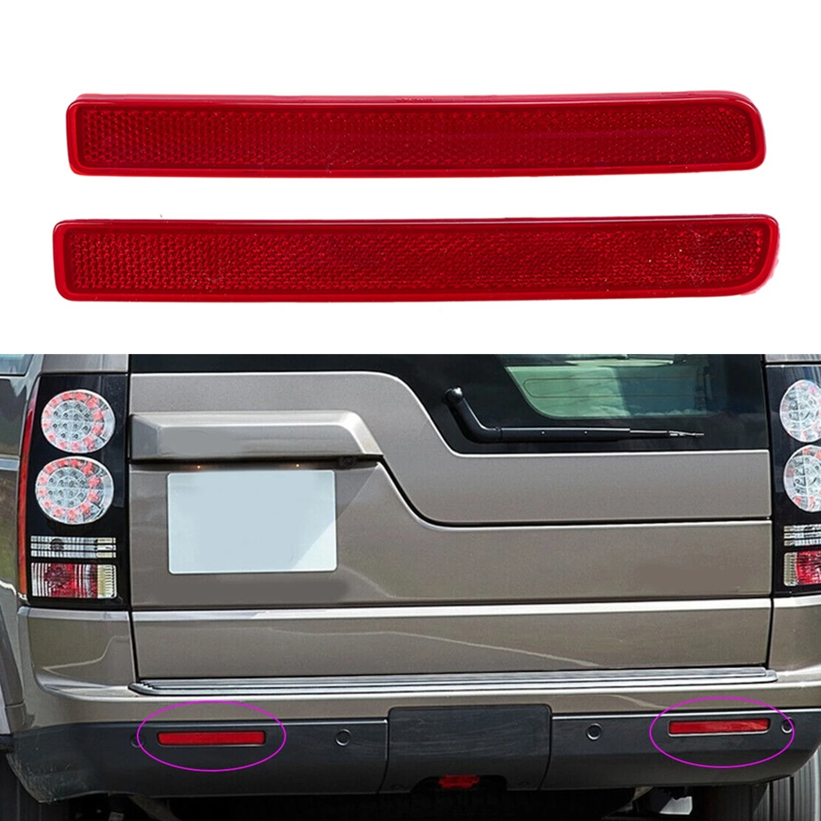 Rear Reflector Trim Strip Tail Turn Signal For Land Rover Discovery 3 LR3 4 LR4 & Range Rover Sport L320 Facelift 2005-20013