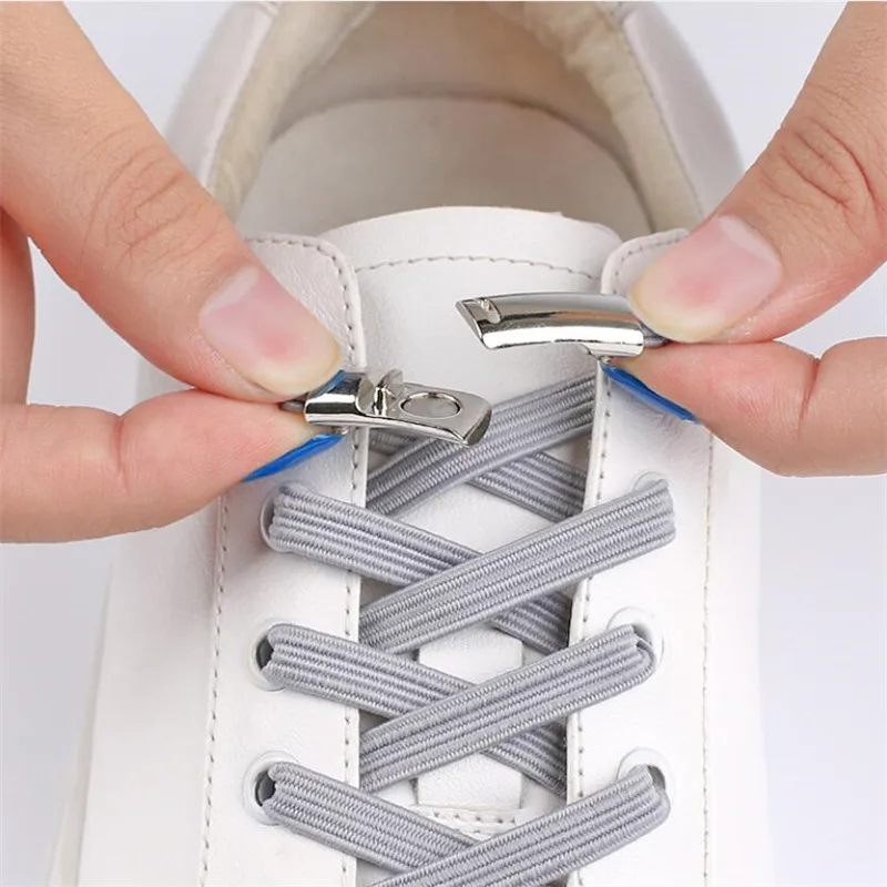 1Pair new Elastic Magnetic 1Second Locking Shoelaces Creative Quick No Tie 2025 Shoe Laces Kids Adult Unisex Shoelace Sneakers Shoe Laces