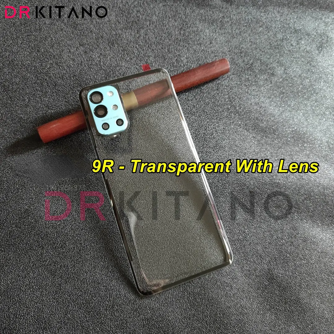 DRKITANO Clear Glass Back Cover For OnePlus 9 Pro 9R Battery Door Panel Rear Housing Case With Camera Lens Replacement+Sticker