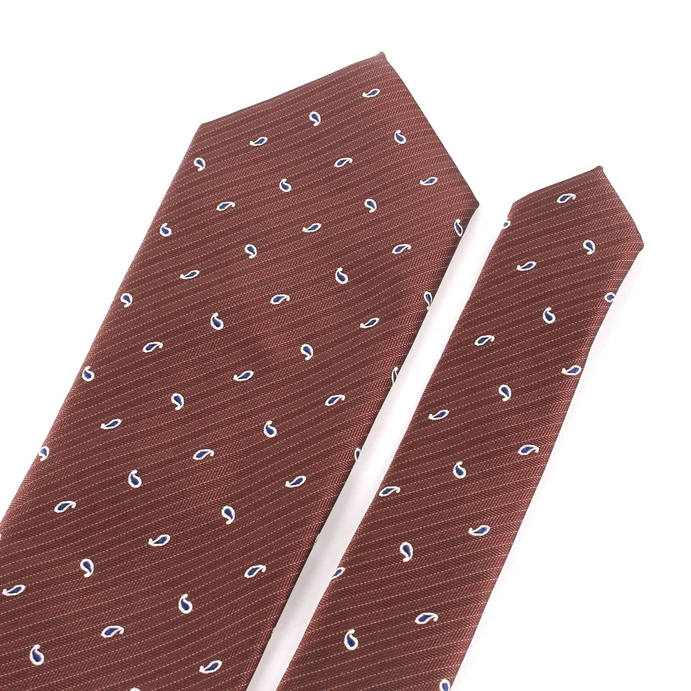 Wedding Tie For Men Women Brown Color Neck Tie For Party Jacquard Neckties Adult Coffee Pattern Neck Ties For Groomsmen Gifts