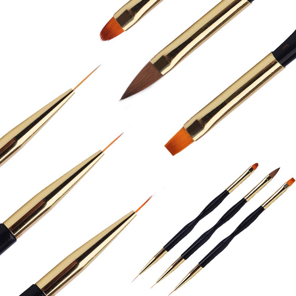 Stripe French Nail Acrylic Art Liner Brush 3D Tips Manicuring Ultra-thin Line Drawing Pen UV Gel Brushes Painting Tools smile