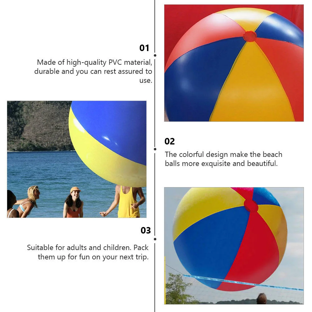 Big Beach Ball Balls PVC Play Large Inflatable Kids Summer Toys Pool Colorful Giant
