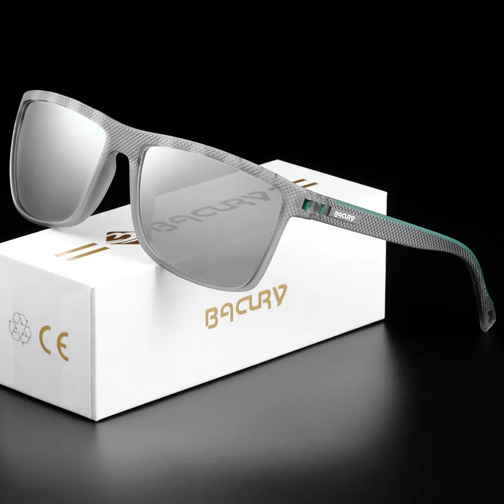BACURY Original Design Polarized Sunglasses for Men High Quality TR90 Sports Utra Light Sun Glasses for Women Eyewear Accessory