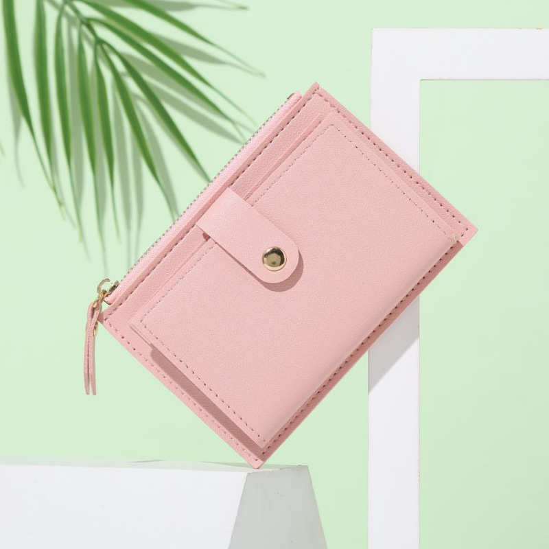 Fashion Women Wallets Leather Female Purse Mini Hasp Solid Multi-Cards Holder Coin Short Wallets Slim Small Wallet Zipper Hasp