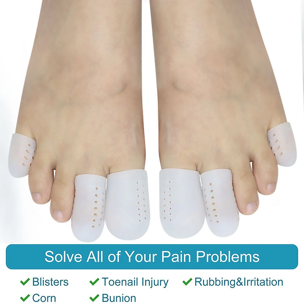 Pexmen 2Pcs Soft Gel Toe Protectors Silicone Toe Caps Sleeves Prevent Pain Relief for Corns Callus Blisters and Ingrown Toenails