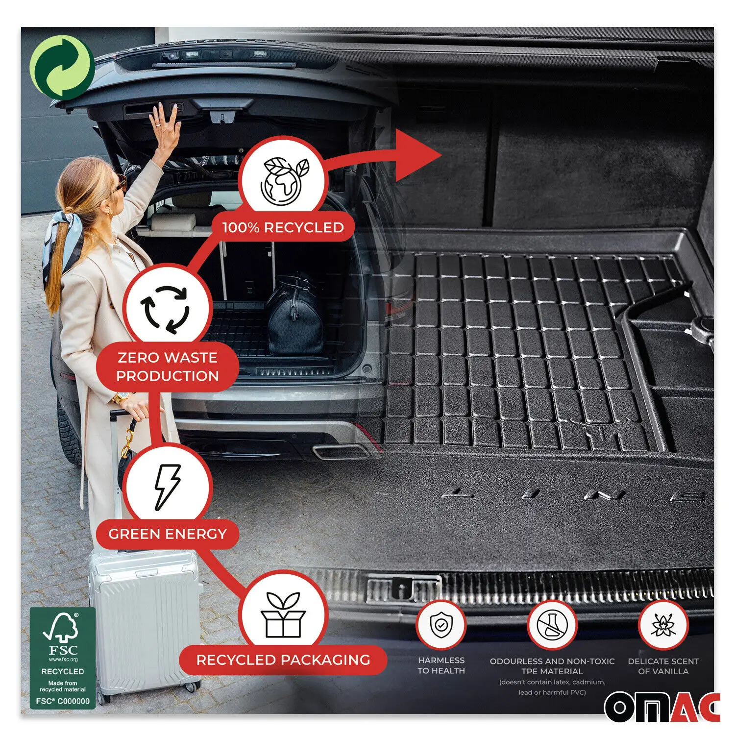 Car Trunk Mat for VW Tiguan L Allspace 2017~2023 7 Seats Easy Clean Auto Rear Cargo Tray Trunk Mats Car Accessories 1557d