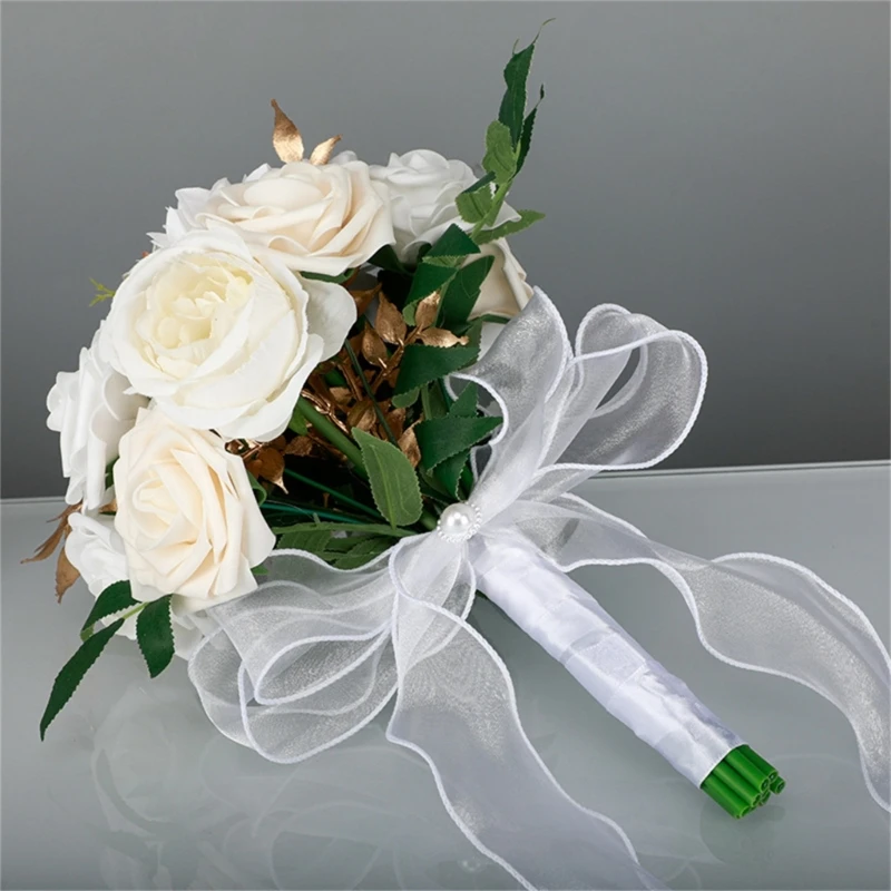 Wedding Bridal Bouquet Artificial Flower Bouquet Bride Holding Flower Bridesmaid Bouquet for Wedding Engagement Party