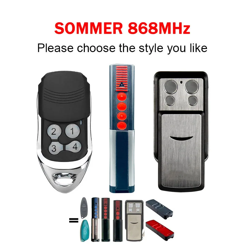 SOMMER 4031 Garage Door / Gate Remote Control 868MHz For SOMMER 4020 4026 4025 TX03 868 2 / 4 Garage Remote Control Transmitter