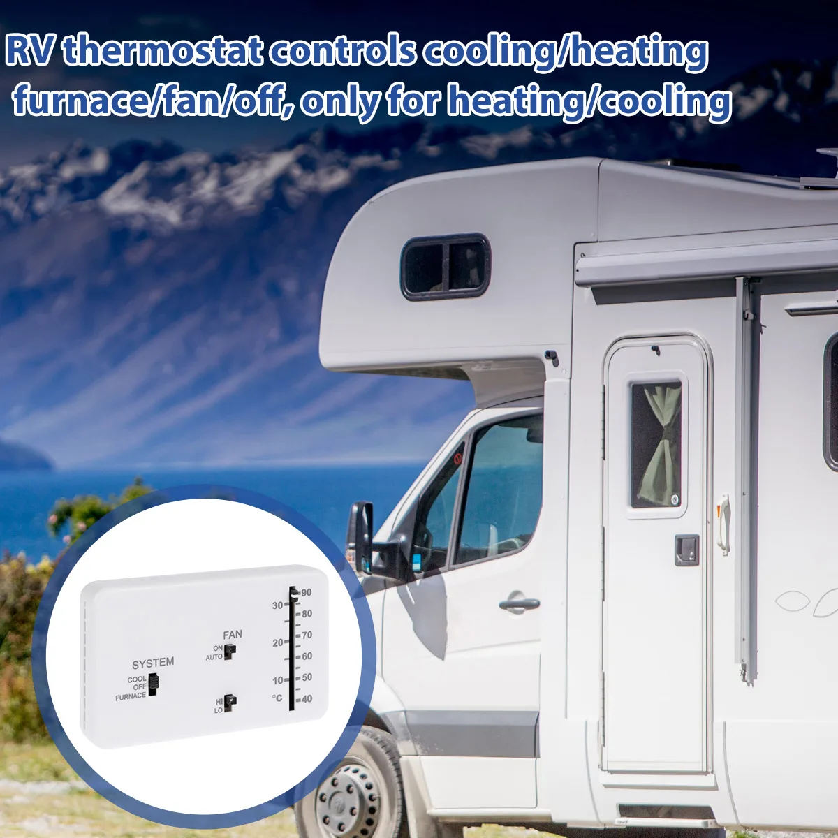 Replacement Thermostat Kit with Screws and 2 Rubber Particles for Heat Cool Camper RV