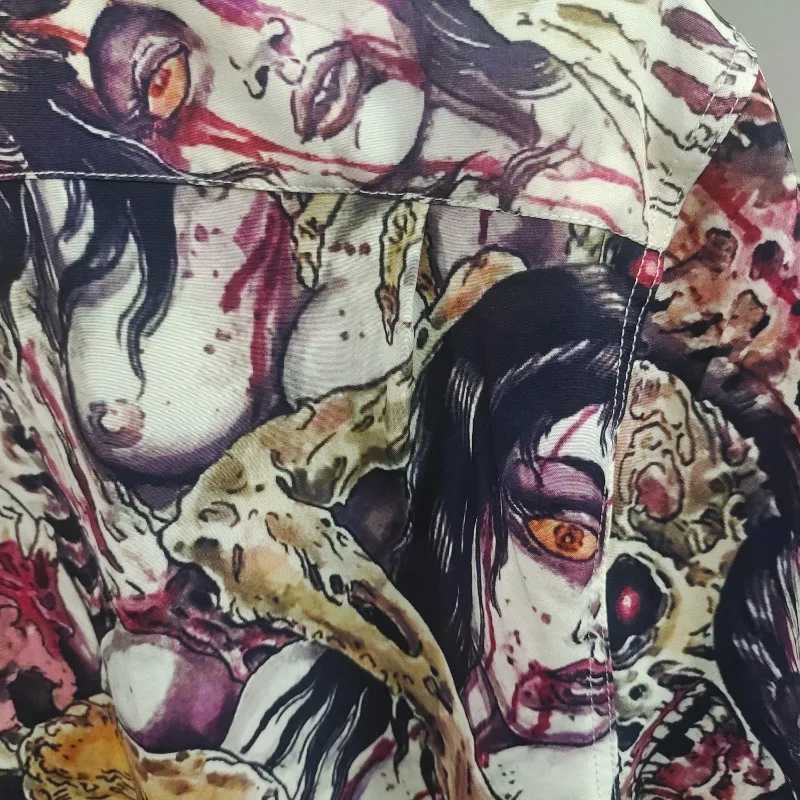 Men's T-Shirts New Tiger Pattern Wacko Maria Short sleeved Summer Mens and Womens Hawaiian Beach Casual Shirt J240402