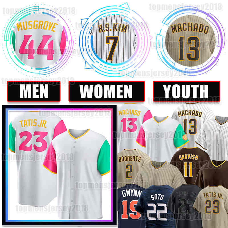23 Fernando Tatis Jr. Jersey Xander Bogaerts Baseball Manny Machado Ha-Seong Kim Padres Tony Gwynn Yu Darvish Joe Musgrove Trevor Hoffman Jake Cronenworth Jose Azocar