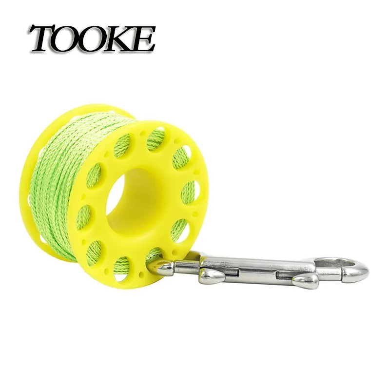 Diving Spool Finger Reel 30m with Bolt Snap Hook SMB Safe Equipment BCD Accessories Cave Wreck Guide Line Reel