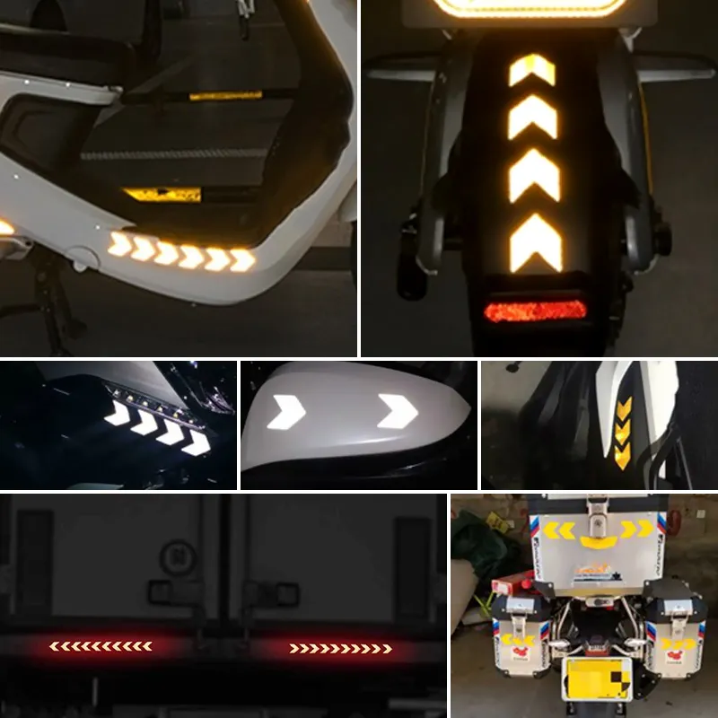 10 Pcs Bike Reflective Bicycle Fender Sticker Car Motorcycle Fluorescent Warning Decor Cycling Luminous Protector New